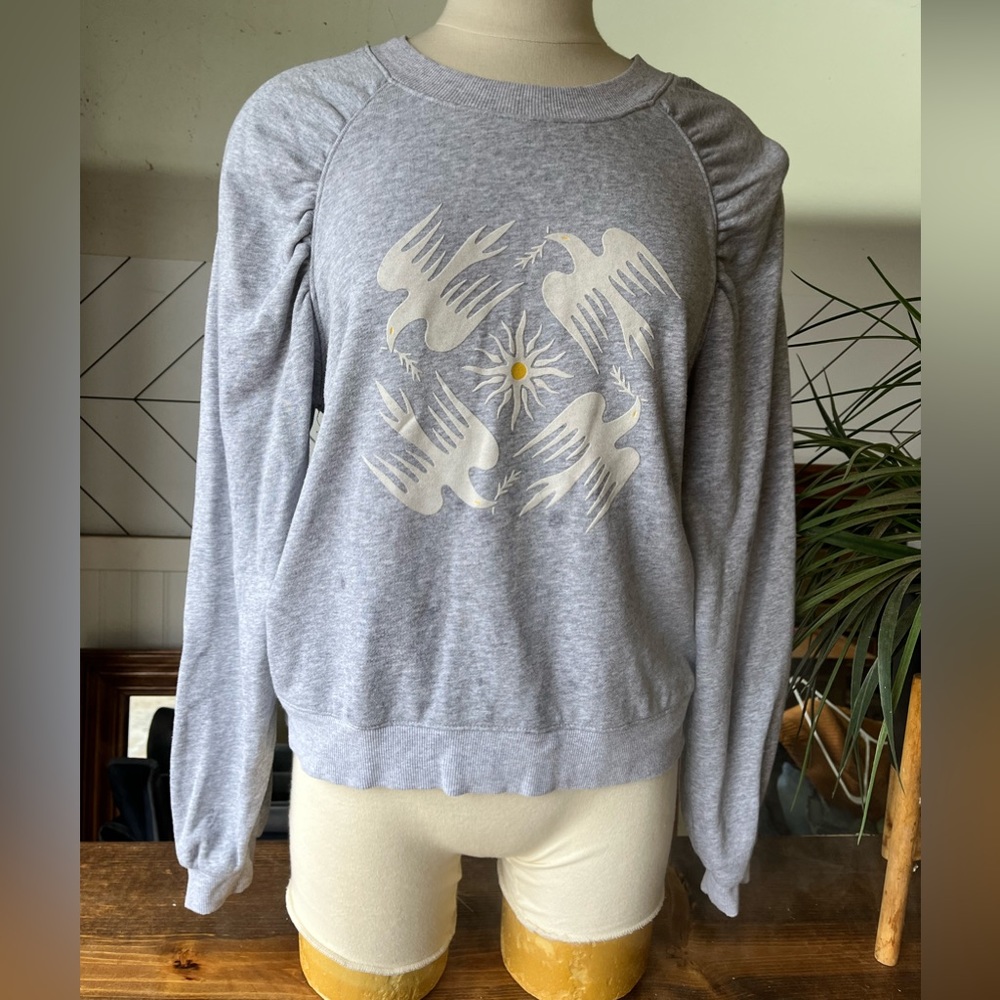 Anthropologie Jason K. Yun Doves Graphic Sweatshirt Size M View 5